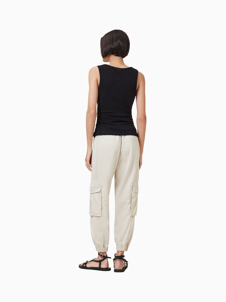 AllSaints White Freda Tencel Trousers - Image 2 of 8