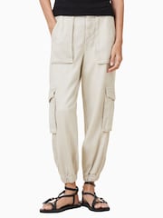AllSaints White Freda Tencel Trousers - Image 4 of 8