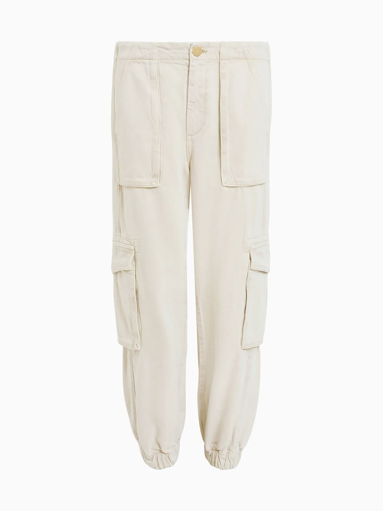 AllSaints White Freda Tencel Trousers - Image 8 of 8