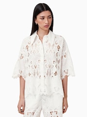 AllSaints White Charli Emb Shirt - Image 2 of 9