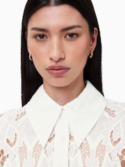 AllSaints White Charli Emb Shirt - Image 3 of 9