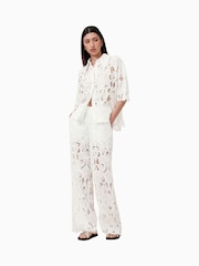 AllSaints White Charli Emb Shirt - Image 4 of 9