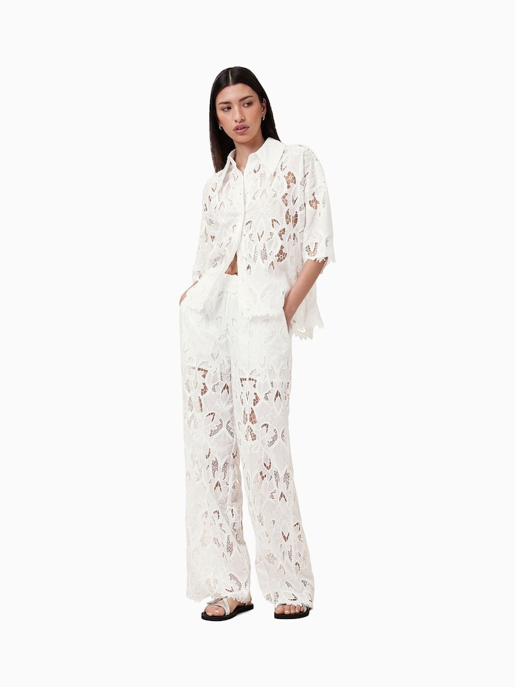 AllSaints White Charli Embellished Shirt - Image 4 of 9