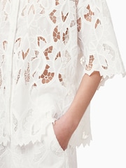 AllSaints White Charli Emb Shirt - Image 5 of 9