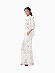 AllSaints White Charli Emb Shirt - Image 6 of 9