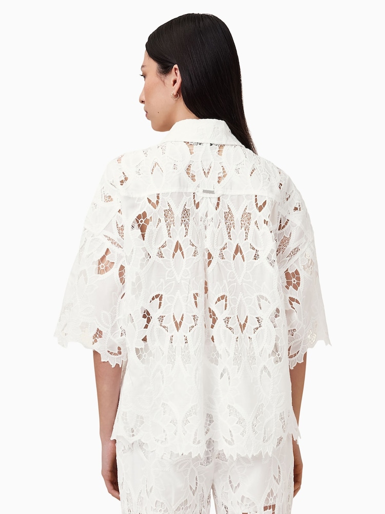 AllSaints White Charli Embellished Shirt - Image 7 of 9