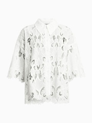 AllSaints White Charli Emb Shirt - Image 8 of 9