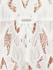 AllSaints White Charli Emb Shirt - Image 9 of 9