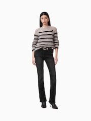 AllSaints Black Haldan Slim Bootcut Jeans - Image 1 of 8