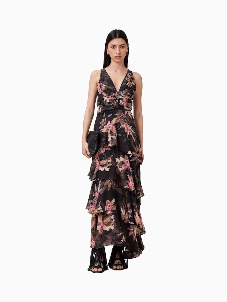AllSaints Black Cali Dress - Image 1 of 8