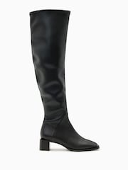 AllSaints Black Avril Knee High Boots - Image 2 of 7