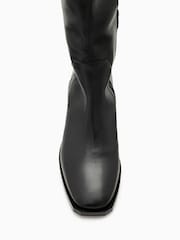 AllSaints Black Avril Knee High Boots - Image 4 of 7
