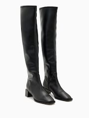 AllSaints Black Avril Knee High Boots - Image 5 of 7