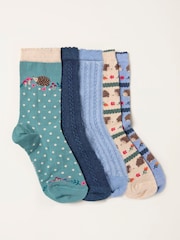 FatFace 5 Pairs of Hedgehog Socks - Imagem 1 de 2