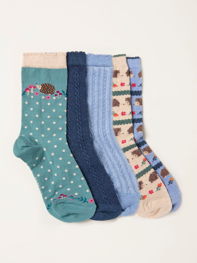 FatFace 5 Pairs of Hedgehog Socks - Imagem 1 de 2