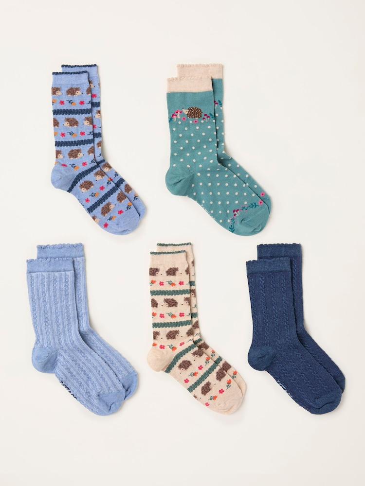 FatFace 5 Pairs of Hedgehog Socks - Imagem 2 de 2