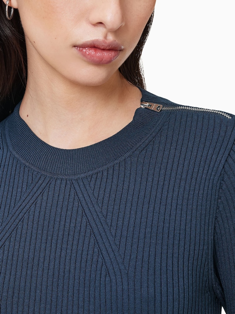 AllSaints Blue Fay Dress - Image 5 of 9