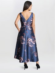 Gina Bacconi Blue Luisa Jacquard Dress - Image 2 of 5