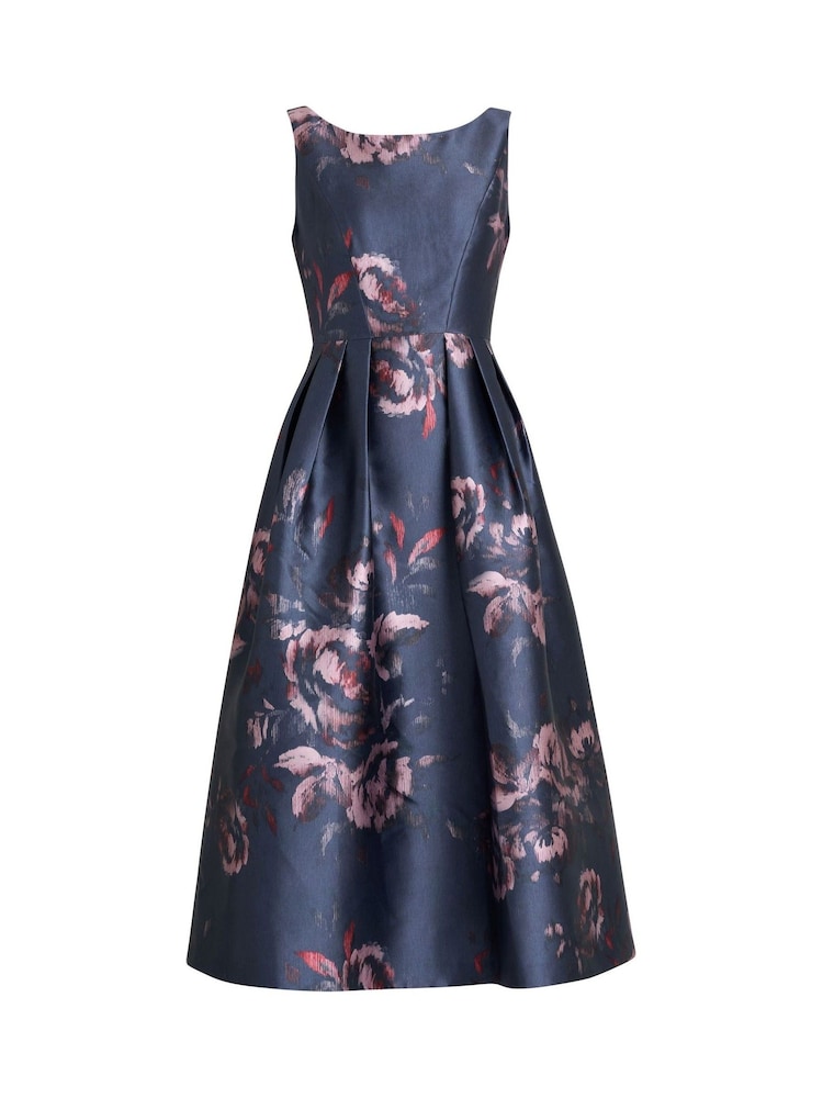 Gina Bacconi Blue Luisa Jacquard Dress - Image 5 of 5