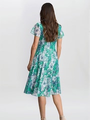 Gina Bacconi Green Billy Floral Dress - Image 3 of 5