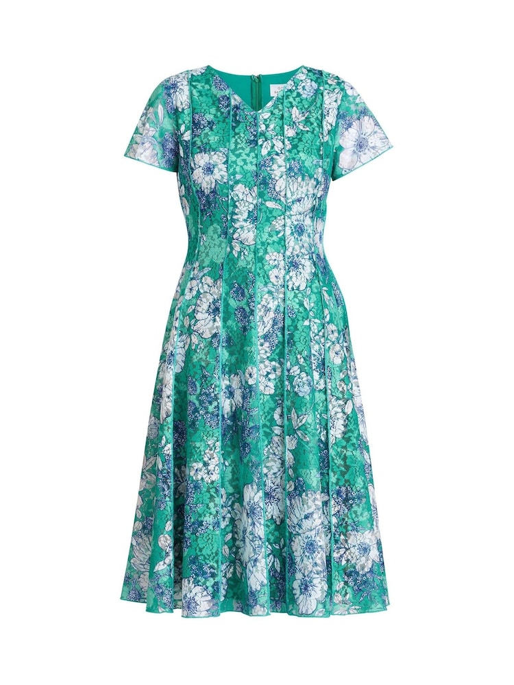 Gina Bacconi Green Billy Floral Dress - Image 5 of 5