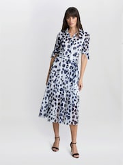 Gina Bacconi Blue Adrienne Shirt Dress - Image 1 of 6