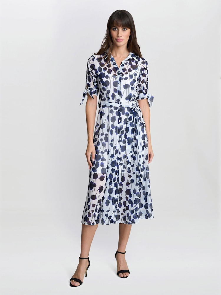 Gina Bacconi Blue Adrienne Shirt Dress - Image 2 of 6