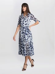 Gina Bacconi Blue Adrienne Shirt Dress - Image 3 of 6