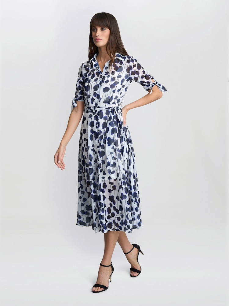 Gina Bacconi Blue Adrienne Shirt Dress - Image 3 of 6