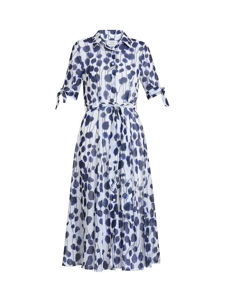 Gina Bacconi Blue Adrienne Shirt Dress - Image 6 of 6