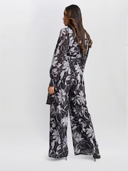 Gina Bacconi Kourtney Chiffon Black Jumpsuit - Imagen 2 de 6