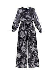 Gina Bacconi Kourtney Chiffon Black Jumpsuit - Imagen 6 de 6