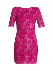 Gina Bacconi Pink Tammy Embroidered Lace Dress - Image 6 of 6