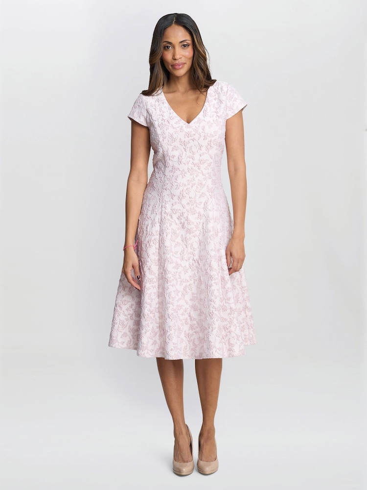 Gina Bacconi Purple Daphnie Jacquard Dress - Bild 2 von 7 Gina Bacconi Purple Daphnie Jacquard Dress - Bild 2 von 7