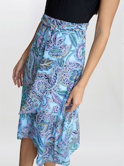 Gina Bacconi Blue Charlotte Handkerchief Skirt Dress - Image 3 of 5