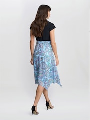 Gina Bacconi Blue Charlotte Handkerchief Skirt Dress - Image 4 of 5
