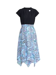 Gina Bacconi Blue Charlotte Handkerchief Skirt Dress - Image 5 of 5