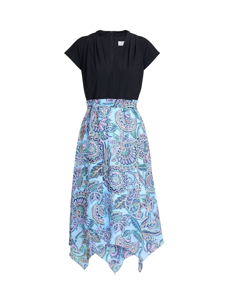 Gina Bacconi Blue Charlotte Handkerchief Skirt Dress - Image 5 of 5