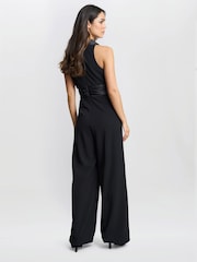 Gina Bacconi Melodie Crepe Black Jumpsuit With Satin Bow - Imagen 2 de 5