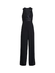 Gina Bacconi Melodie Crepe Black Jumpsuit With Satin Bow - Imagen 5 de 5
