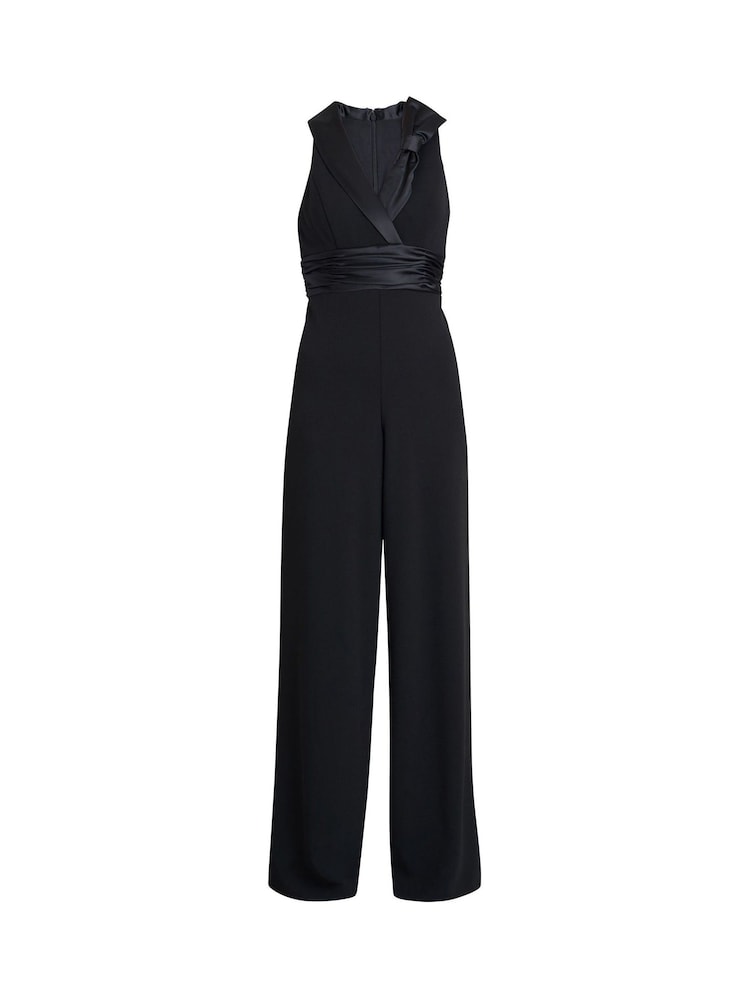 Gina Bacconi Melodie Crepe Black Jumpsuit With Satin Bow - Imagen 5 de 5