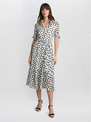 Gina Bacconi Cream Adrienne Shirt Dress - Image 1 of 5