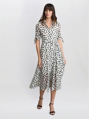 Gina Bacconi Cream Adrienne Shirt Dress - Image 4 of 5