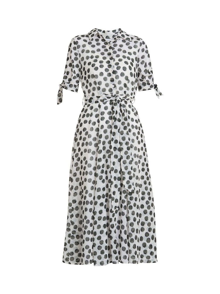 Gina Bacconi Cream Adrienne Shirt Dress - Image 5 of 5