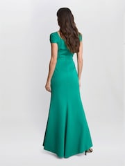 Gina Bacconi Green Willow Twist Knot Maxi Dress - Image 2 of 5