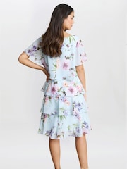 Gina Bacconi Blue Cynthia Floral Tier Dress - Image 2 of 5