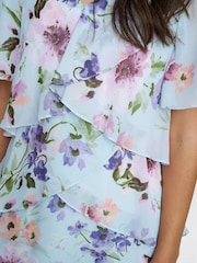 Gina Bacconi Blue Cynthia Floral Tier Dress - Image 4 of 5