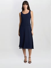 Gina Bacconi Blue Sandra Floral Print Jacquard Jacket And Dress Set - Image 5 of 6