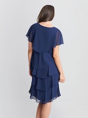 Gina Bacconi Blue Bella Georgette Tiered Dress - Image 3 of 6