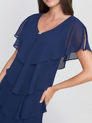 Gina Bacconi Blue Bella Georgette Tiered Dress - Image 4 of 6
